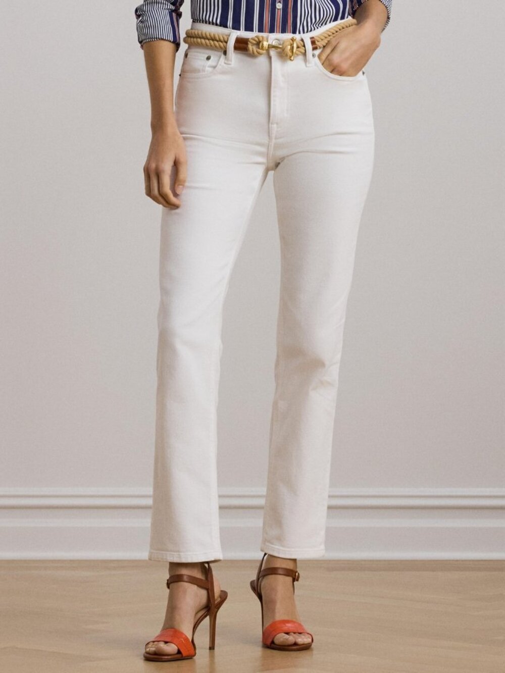 Lauren Ralph Lauren High-Rise Straight Ankle Jeans Size:16 NWT